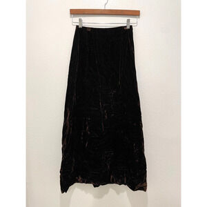 Vintage Handmade Womens Maxi Skirt XS Brown Velvet Witchy Whimsigoth 90s Y2K